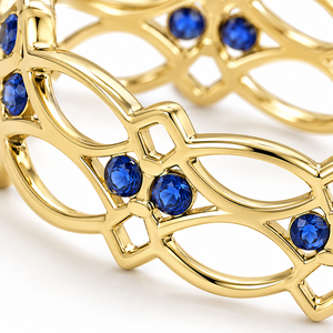 Anello Traforato con Accento Blu per Donne, Anello da Dito Minimalista alla Moda - Product Image 4