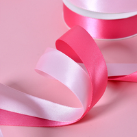 Ruban en satin double face rose de haute qualité YAMA Factory, polyester 22 mm, pour emballage, cadeau, mariage, décoration de fête