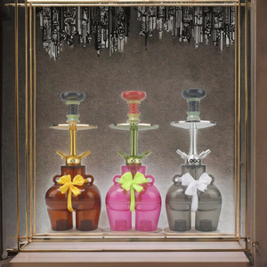 Bán buôn tùy chỉnh xách tay Shisha Set <span class=keywords><strong>3</strong></span> màu LED ánh sáng Bowknot <span class=keywords><strong>2</strong></span> Hose hộp Frosted Gương vuông Silicone Hộp Quà Tặng kim loại - Product Image 3