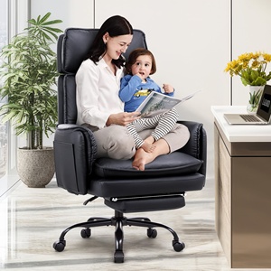 <span class=keywords><strong>Chaise</strong></span> de bureau ergonomique noire en cuir de qualité supérieure <span class=keywords><strong>pour</strong></span> PDG et cadres, idéale <span class=keywords><strong>pour</strong></span> le bureau - Offre spéciale - Product Image 2