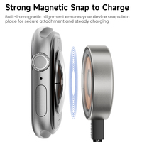 Chargeur magnétique stable Toocki 5W pour montre, câble de charge sans fil à alignement puissant, tressé, portable pour modèles IWatch