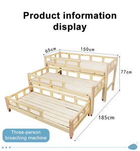 Solid <strong>Oak</strong> Wood Push-Pull Bed Baby Furniture for Bedroom &amp; Hotel Kindergarten Crib - Product Image 2