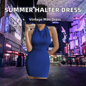 Vestido Mini Halter Bodycon de Verano para Mujer, Sin Mangas, Espalda Descubierta, Casual, para Fiesta - Product Image 2