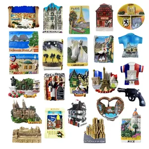 Vente en gros mixte, aimants <span class=keywords><strong>de</strong></span> réfrigérateur 3D personnalisables, souvenirs touristiques <span class=keywords><strong>de</strong></span> voyage, collection cadeau, Europe, France, Paris, Nice, <span class=keywords><strong>Strasbourg</strong></span> - Product Image 1