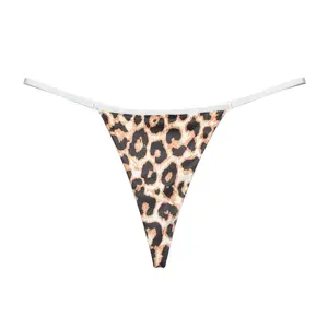 Lodanve G008 Ladies Women's Underwear Thong Panties with Strips Flower Leopard Snake-grain Pattern