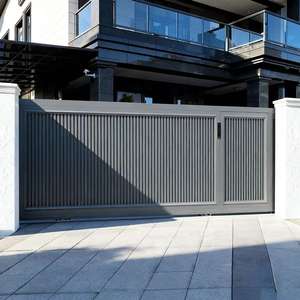 Portail de clôture électrique extérieur moderne en alliage d'aluminium avec serrure intelligente pour maisons, dimensions personnalisables - Product Image 4