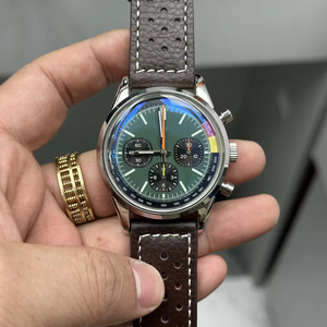 Montre chronographe de luxe 2025, bracelet en cuir véritable, saphir, acier inoxydable, montre automatique de marque pour homme - Product Image 2