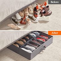 Organisateur de rangement pour chaussures sous le lit, boîte de rangement pour chaussures en tissu pliable