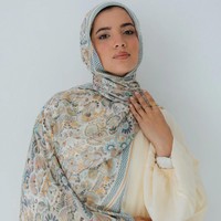 Hijabs en modal et viscose imprimés à l'aquarelle de qualité supérieure en gros pour les femmes malaisiennes, respirants et doux, sensation lisse