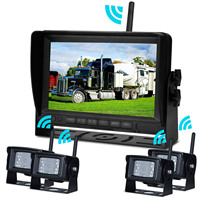 Sistem Kamera Mundur Truk Trailer RV Monitor 7-inci Nirkabel Tahan Air IP68 AHD 1080p Tampilan Malam Hari Tugas Berat