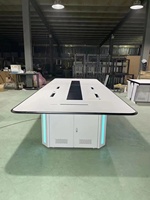 Table de conférence de salle de contrôle modulaire moderne |   Centre de commande personnalisé avec gestion des câbles, durable, en acier laminé à froid, pour l'école