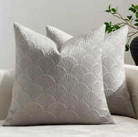 Housse de coussin carrée style nordique motif feuille de Ginkgo, housse de coussin de dossier en peluche couleur unie, décoration de salon, chevet de lit