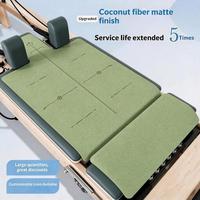 Tapis de Pilates rectangulaire épaissi de 5 mm en caoutchouc PU avec logo personnalisé, coque de noix de coco, pour exercices de renforcement du tronc, appuie-tête et Reformer Pilates Yoga