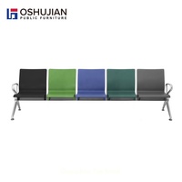 Chaise de réception d'attente 3 places à faisceau médical, mousse Pu, noir, rouge, bleu, pour hôpital, livraison rapide