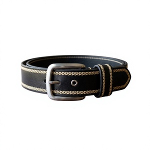 Cinturón de Cuero Vacuno Ecológico para Hombre BS INTERNATIONAL, Formal, con Hebilla Cuadrada de Acero 3D, Impresión por Transferencia de Calor, 3.8 cm de Ancho, Resistente - Product Image 2