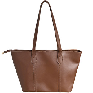 Women's Tote Bag Brown Black Horizontal <b>Square</b> Zipper Closure Everyday Casual Use F9030 - Product Image 3