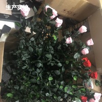 Bunga Mawar Tunggal Awet Buatan Tangan dengan Tangkai, Tahun Baru Imlek, Tahan Lama 3-5 Tahun, Harga Pabrik