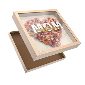 Luxury Mother's Day Packaging Candy Chocolate Food Flower Window Paper Gift Mom Box