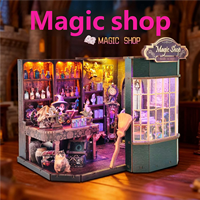 Magic Shop-Casse-tête en bois 3D pour maisons de poupées, certifié CE, recoin de livre d'architecture miniature écologique
