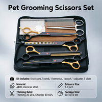 Ensemble de ciseaux de toilettage pour animaux de compagnie, professionnel, en acier inoxydable 440C, pour couper et effiler les poils de chiens et de chats, kit complet avec peigne