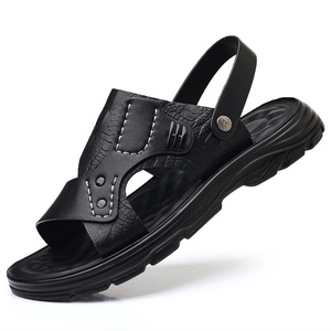 Sandales d'extérieur pour hommes, style sportif décontracté, à bout ouvert, semelle en caoutchouc, couleur unie, faciles à enfiler, confortables pour la marche, idéales pour la plage en été - Product Image 5