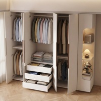 Armoire de chambre autoportante en bois, design gratuit, écologique, durable, grande capacité, moderne et simple pour la maison, le bureau, l'hôtel, la villa