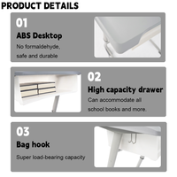 Meubles scolaires, bureau et chaise pour étudiants, table et chaise en plastique pour l'école, hauteur réglable, crochet latéral pour sac, siège individuel durable