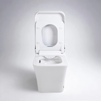 VIVI V-T2 OEM ODM Toilette intelligente de luxe monobloc, cuvette allongée noire avec drainage en S