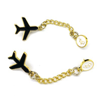 Badge de revers d'avion personnalisé en émail métallique, épingle d'avion avec chaîne