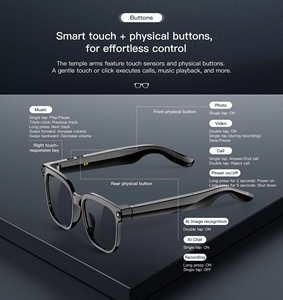 M02 AI Glasses with <b>Camera</b> HD 4K Video Shooting <b>Bluetooth</b> Voice Call Smart Eyewear for Vlog - Product Image 4