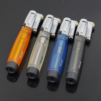 Briquet à flamme nue coupe-vent à allumage par meule, pour cigares et cigarettes, cadeaux d'affaires, vente en gros, briquet à gaz gonflable en plastique