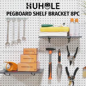 <b>Black</b> pegboard <b>Shelf</b> <b>Bracket</b> 8PC Set Hooks & Rails Pegboard Mounted <b>Black</b> Color Industrial Style Different Sizes Vietnam Origin - Product Image 3