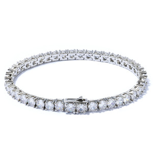 Heavy Real Gold Coating S925 Silver Shared Prong Moissanite Inline Iced Tennis <b>Bracelets</b> Custom Hip Hop Fine Jewelries OEMs B2B - Product Image 6