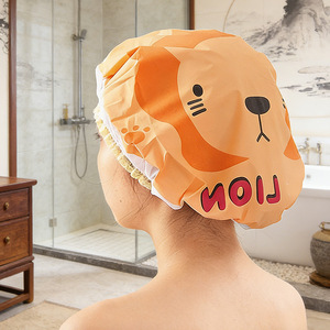 Suministro de gorros de ducha para mujer con dibujos animados, estilo japonés, gruesos, resistentes al aceite. - Product Image 1