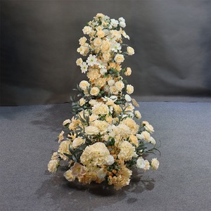 Chemin de table en roses artificielles violettes, rangée de fleurs, arrangement floral personnalisé pour la décoration de mariage et de banquet - Product Image 4