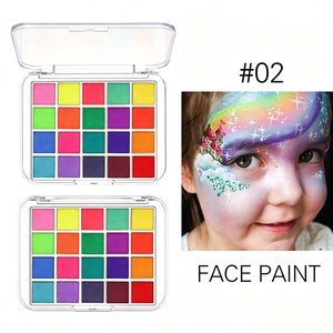 Palette di 20 Colori Personalizzabili per Trucco Viso e Corpo a Base d'Acqua, Kit Sicuro per Bambini, per Feste di Halloween e Cosplay - Product Image 3