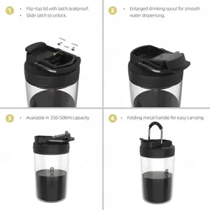 Emode Mug kopi Travel terisolasi untuk pergi dengan tutup pegangan segel vakum baja tahan karat Mug perjalanan untuk teh kopi panas/es