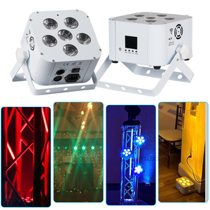 Éclairage Both Lighting, 4 pièces, blanc, 6x18W, RGBWA UV 6 en <span class=keywords><strong>1</strong></span>, alimentation par batterie, sans fil, DMX, LED, plat, par, Wifi, télécommande intelligente, lumières DJ, club, mariage - Product Image 4