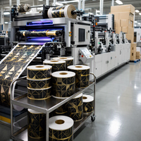 Rouleaux d'étiquettes cosmétiques personnalisées en or mat noir avec estampage à chaud pour flacons de sérum et de crème