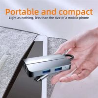 Hub Tipe C 10-in-1 dengan dudukan Laptop USB 3.0 RJ45 100Mbps PD AV SD TF Audio kompatibel dengan TV HD dan pemutar Audio