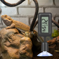 Termometer Higrometer Digital Mini Murah untuk Reptil dengan Layar LCD dan Suction Cup untuk Penggunaan Akuarium Bahan Plastik