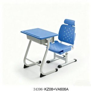 Adjustable Height School Desk And <b>Chair</b> With Blue Top And Metal Frame For Child Use Model 34396-KZ27 - Product Image 2
