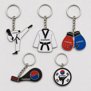Porte-clés Souvenirs Personnalisés en Alliage de Zinc pour Rangements Taekwondo avec Impression UV pour Clubs de Kickboxing et Arts Martiaux – Vente en Gros - Product Image 1