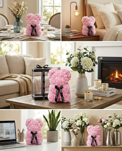 Oso de Peluche con Rosa y Luz LED, Regalo para San Valentín o Bodas, Adorno para el Hogar con Caja, Osos Multicolores - Product Image 5