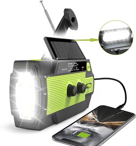 Radio AM/FM para Exteriores MD-090P Runningsnail, Banco de Energía Solar, Manivela, Carga USB, 4000mAh, Sirena SOS, LED Súper Brillante - Product Image 1