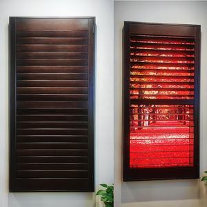 Fenêtre réglable en <span class=keywords><strong>bois</strong></span> de Californie Volets de plantation persienne d'excellente qualité Basswood Angleterre Australie Style Bay Window - Product Image 3