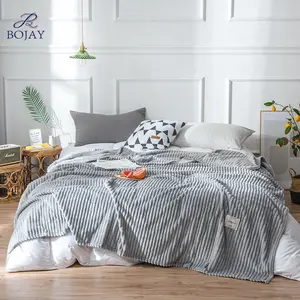 Peluş kabarık bulanık rahat polar battaniye atmak için kanepe yatak lüks çizgili dekoratif atmak battaniye pazen polar