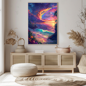 Cooleve sáng tạo 5D DIY đóng khung kim cương nghệ thuật vẽ tranh Kit handpainted japandi phong cảnh châu Âu đầy đủ khoan lớn đá quý khảm - Product Image 2