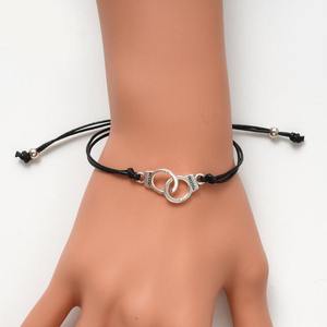 グレイス JUN 2個セット ピンキープロミス 距離合わせ手錠ブレスレット 親友/カップル 家族 女性/男性向け ファッションチャームブレスレット - Product Image 3