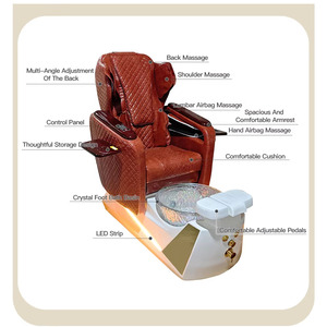 Sillón Profesional de Pedicura Acolchado en Cuero Rojo, Multifuncional, con Asiento Amplio y Cómodo para Masajes, Mueble para Salón de Belleza y Spa de Pies - Product Image 4